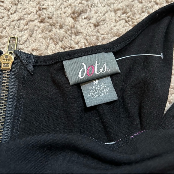 Vibrant Pink and Black Pattern Sleeveless Dress Stretchy Back Zipper Medium - Picture 7 of 9